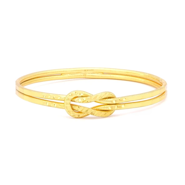 Altın Kaplama İmitasyon Köşeli Desenli Ajda Aşk Düğümü Bilezik BLZ-3117 - Resim 2