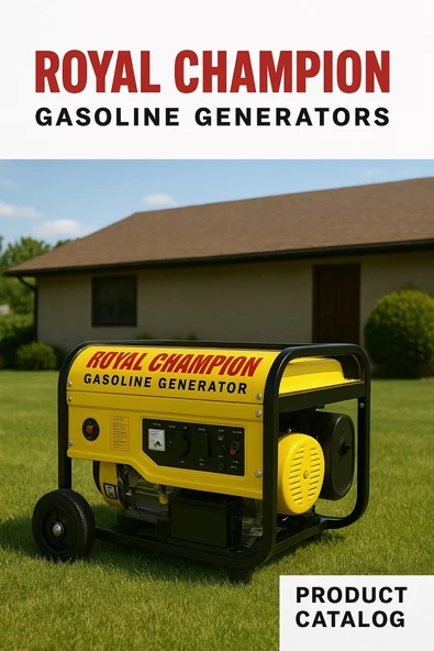 Royal Champion WX-6500 Uzaktan Kumandalı Çalıştırma 4 Kw Benzinli ipli marşlı Monofaze Portatif Jeneratör - 2