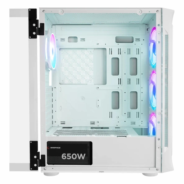 Rampage Prolix White 650W 80+ White USB 3.2 ARGB ATX Mid Tower Beyaz Kasa - Resim 4