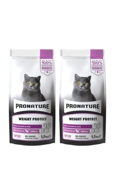 Pronature Weight Protect Tavuklu Kısırlaştırılmış Yetişkin Kedi Maması 1,5Kg x 2 Adet ürün görseli 1