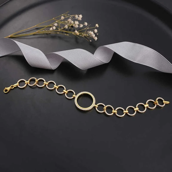 Supertrend Gümüş Çeyrek Takılabilen Altın Kaplama Kadın Bileklik - Resim 2