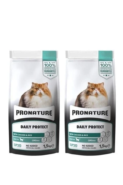 Pronature Daily Protect Tavuklu Yetişkin Kedi Maması 1,5Kg x 2 Adet - 1