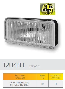 TAKIM SİS FARI 80*160 BEYAZ   (12) - FARBA-12048E ürün görseli 1