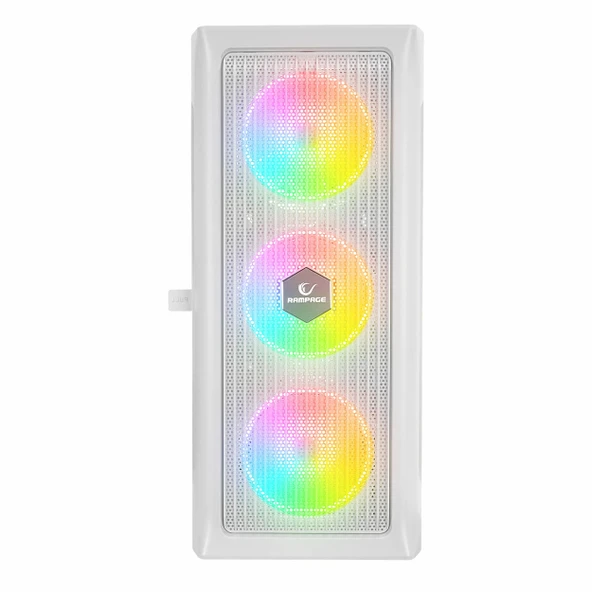 Rampage Prolix White 650W 80+ White USB 3.2 ARGB ATX Mid Tower Beyaz Kasa - Resim 2