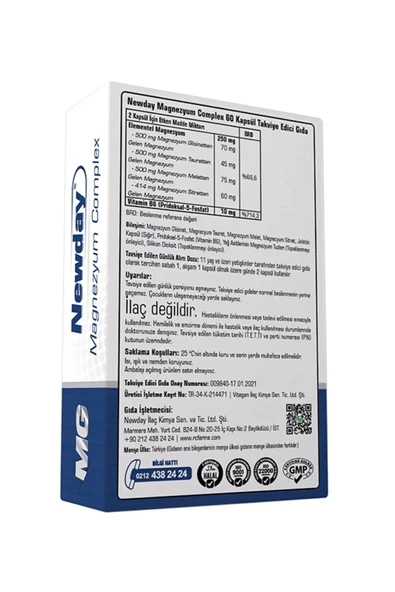 NEWDAY Magnezyum Complex 60 Kapsül - 3