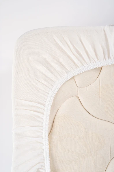Limon Soft Sıvı Geçirmez Yatak Alezi Jakarlı Fitted Full Kenar Yatak Koruyucu Beyaz - 5