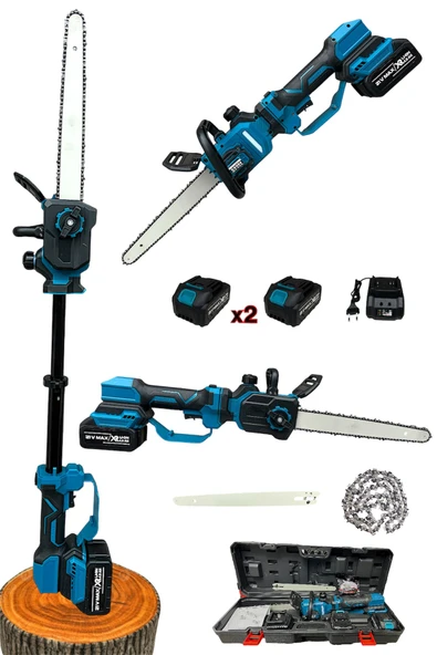 Profesonel Ultra Güçlü Metal Dişli Teleskopik Uzatmalı Şarjlı Dal Budama Testeresi - 3