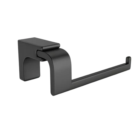 Siyah Lüx Kapaksız WC Kağıt Aparatı Vidalı Paslanmaz Metal Duvar Tuvalet Kağıtlık Banyo Aksesuarı ürün görseli