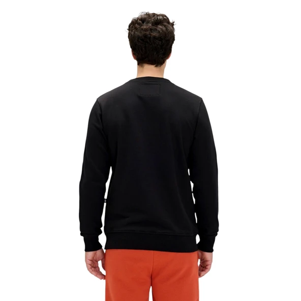 Snow Siyah Crewneck Erkek Baskılı Sweatshirt - Resim 4