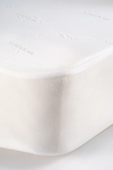 Limon Soft Sıvı Geçirmez Yatak Alezi Jakarlı Fitted Full Kenar Yatak Koruyucu Beyaz - 4