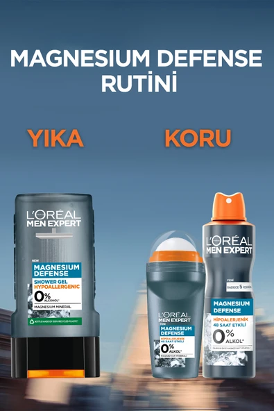 L'Oréal Paris Men Expert Magnesium Defense Duş Jeli - Resim 3
