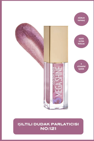 GOLDEN ROSE 3D Mega Shine Lipgloss No:121 Sparkle ürün görseli