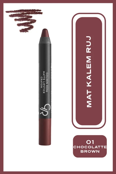 GOLDEN ROSE RUJ MATTE LİPSTİCK CRAYON NO : 01- ürün görseli