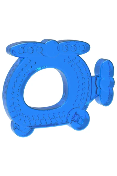 BABYSOFT Lüks Özel Tasarım Sulu Diş Kaşıyıcı Mavi Helikopter Desenli Kız /erkek