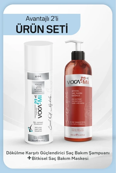 VOGAMI Saç Dökülme Karşıtı Güçlendirici Bakım Şampuanı + Bitkisel Saç Bakım Maskesi