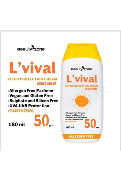 BEAUTY ZONE L'VİVAL GÜNEŞ KREMİ SPF50+ 150ML
