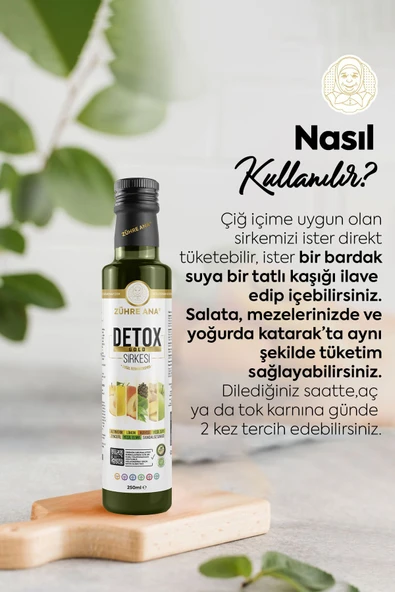 Zühre Ana Detox Gold Sirkesi Doğal Fermantasyon 250 Ml - Resim 4