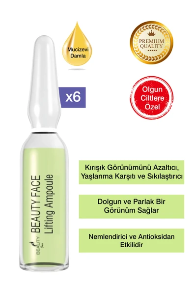 BEAUTY COLLECTİON Lifting Etkili Cilde Dolgunluk V Hacim Veren Kırışıklık Karşıtı Ampul X6 ürün görseli