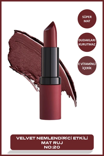 GOLDEN ROSE Velvet Matte Lipstick 20 Velvet Mat Ruj 4,2 g