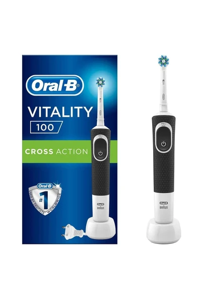ORAL-B D100 Şarj Edilebilir Diş Fırçası Cross Action Siyah ürün görseli