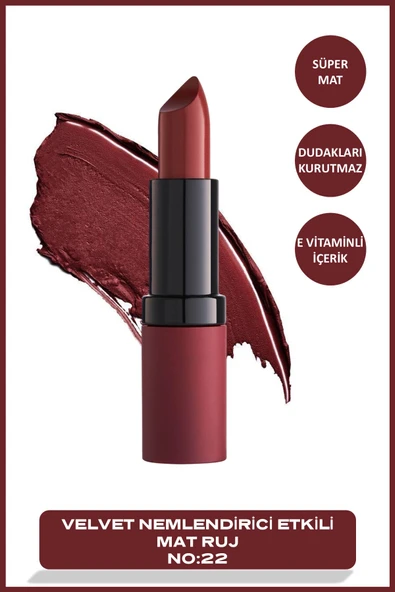 GOLDEN ROSE Mat Ruj - Velvet Matte Lipstick No: 22- ürün görseli