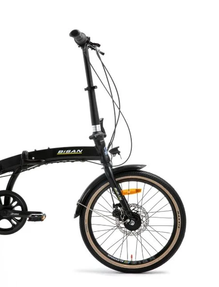 Bisan FX 3600 NX7  Katlanır Bisiklet Mat Siyah Sarı Beyaz - 2