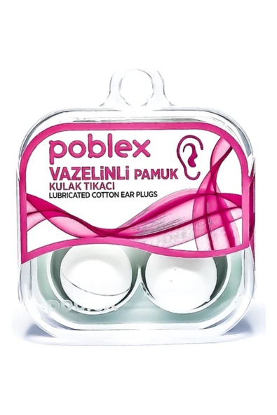 POBLEX Vazelinli Pamuk Kulak Tıkacı - Kulak Koruyucu Tıpası 4'lü - 4