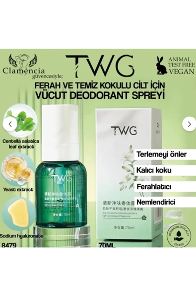 TWG Clamencia Vücut Deodorantı Sprey 70ml ürün görseli