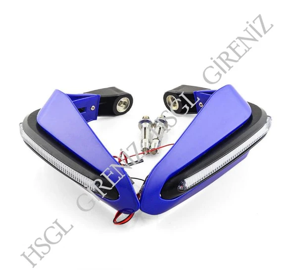 HSGL Motosiklet LED Sinyalli Elcik Koruma Mavi – Dayanıklı, Şık ve Güvenli Tasarım - Resim 2