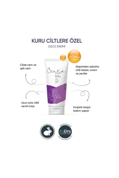 C'ENTA BEAUTY Centa Beauty Kuru Cilt Gece Kremi 50Ml