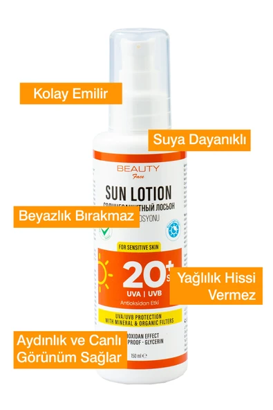 BEAUTY FACE 20 Spf Antioksidan Etkili Güneş Losyonu – 150 ml - 4
