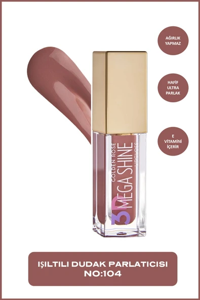 GOLDEN ROSE 3D Mega Shine Lipgloss 104 Dudak Parlatıcısı 5,2 ml ürün görseli