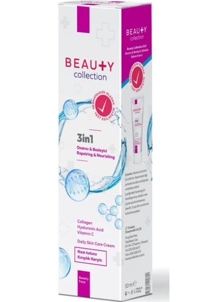 BEAUTY COLLECTİON 3in1 Ultra Nem Tutucu Hyalüronik Asit C Vitamini Bakım Kremi ürün görseli