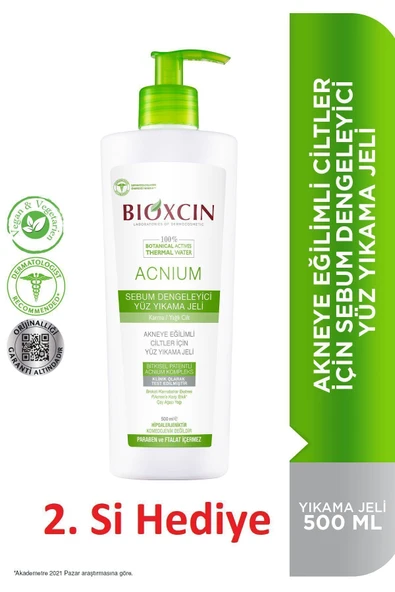 BİOXCİN Acnium Sebum Dengeleyici Yüz Yıkama Jeli 500ml 1 Alana 1 Hediye Salisilik Asit Çay Ağacı Niasinamid - 7