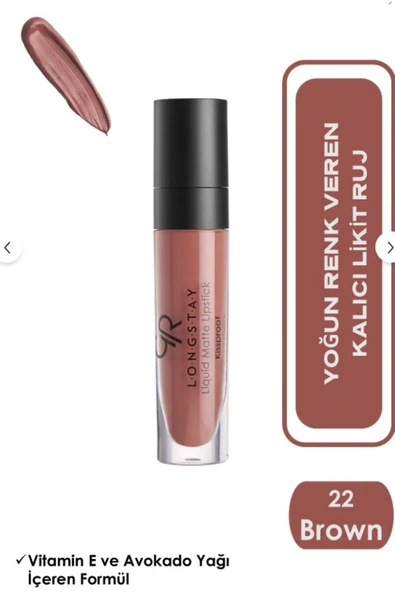 GOLDEN ROSE Longstay Liquid Matte Lipstick No:22 ürün görseli