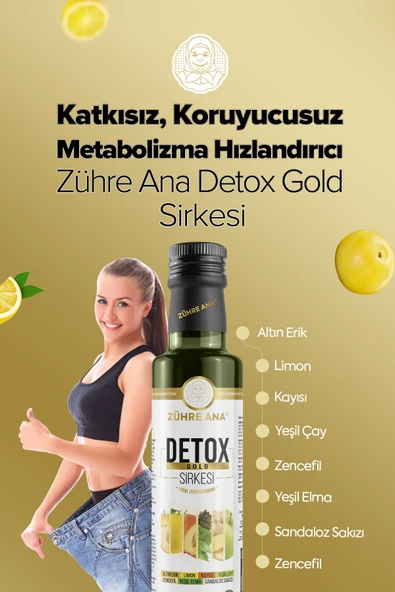Zühre Ana Detox Gold Sirkesi Doğal Fermantasyon 250 Ml - Resim 3