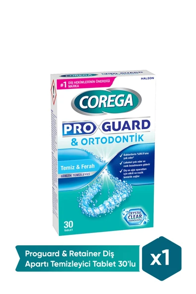COREGA Proguard & Ortodontik Diş Apareyi Temizleyici Tablet 30lu