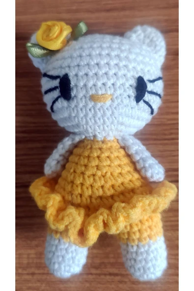 Sevimli kedi Figürü Sarı - 3