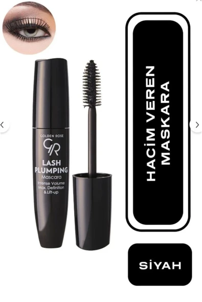 GOLDEN ROSE Lash Plumping Mascara İçerikli Büyük Fırçalı Hacim Veren Maskara 13 ml