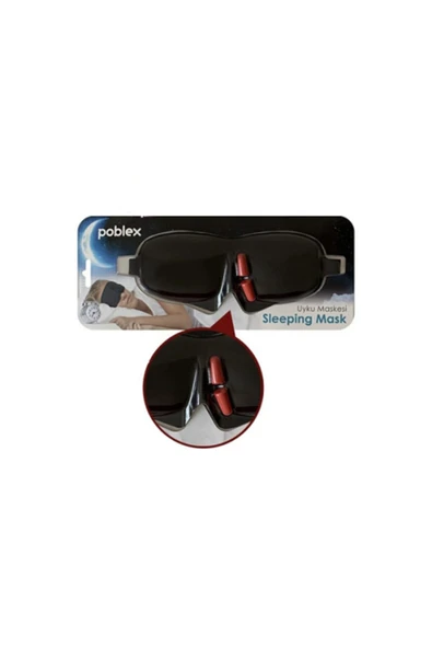 POBLEX Uyku Maskesi 3d Siyah + Köpük Kulak Tıkacı - 1