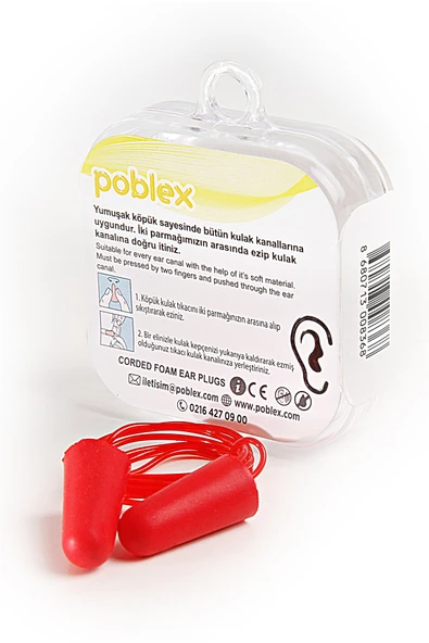 POBLEX Ipli Köpük Kulak Tıkacı - Kulak Koruyucu Tıpası - 2
