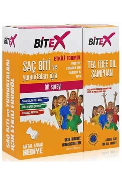 BİTEX Bit Spreyi 100 ml + Şampuan 150 ml - Çelik Tarak Hediyeli