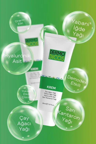 TTO Dermodıcos Krem 30 ml Hyaluronik (ÇAY AĞACI YAĞ / TEA TREE OİL) - Resim 3