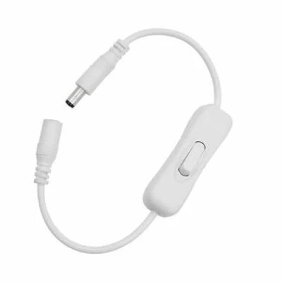 Anahtarlı DC Adaptör Güç Bağlantı Uzatma Kablosu 20cm Beyaz - Resim 4