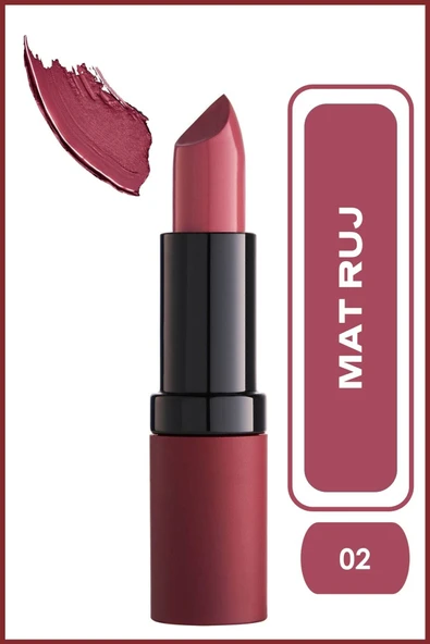 GOLDEN ROSE VELVET MATTE LIPSTICK NO.2- - Resim 2