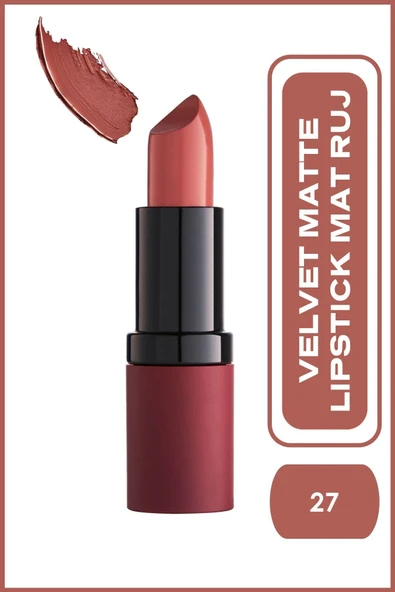 GOLDEN ROSE VELVET MATTE LIPSTICK NO.27- - 2
