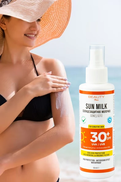 BEAUTY FACE 30 Spf Antioksidan Etkili Suya Dayanıklı Leke Önleyici Güneş Sütü – 150 ml - 5