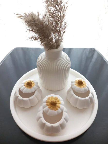 Tabakta 3'lü Mini Balkabağı Vazo Dekoratif Set ürün görseli 1