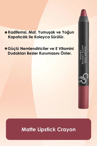 GOLDEN ROSE RUJ MATTE LİPSTİCK CRAYON NO :11- - 3