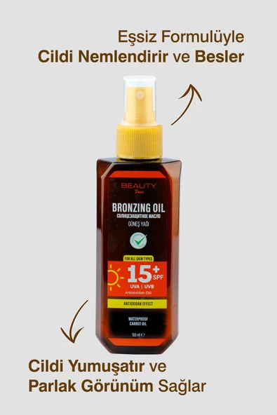 BEAUTY FACE 15 Spf Bronzlaştırıcı Güneş Yağı - 150 ml - 4